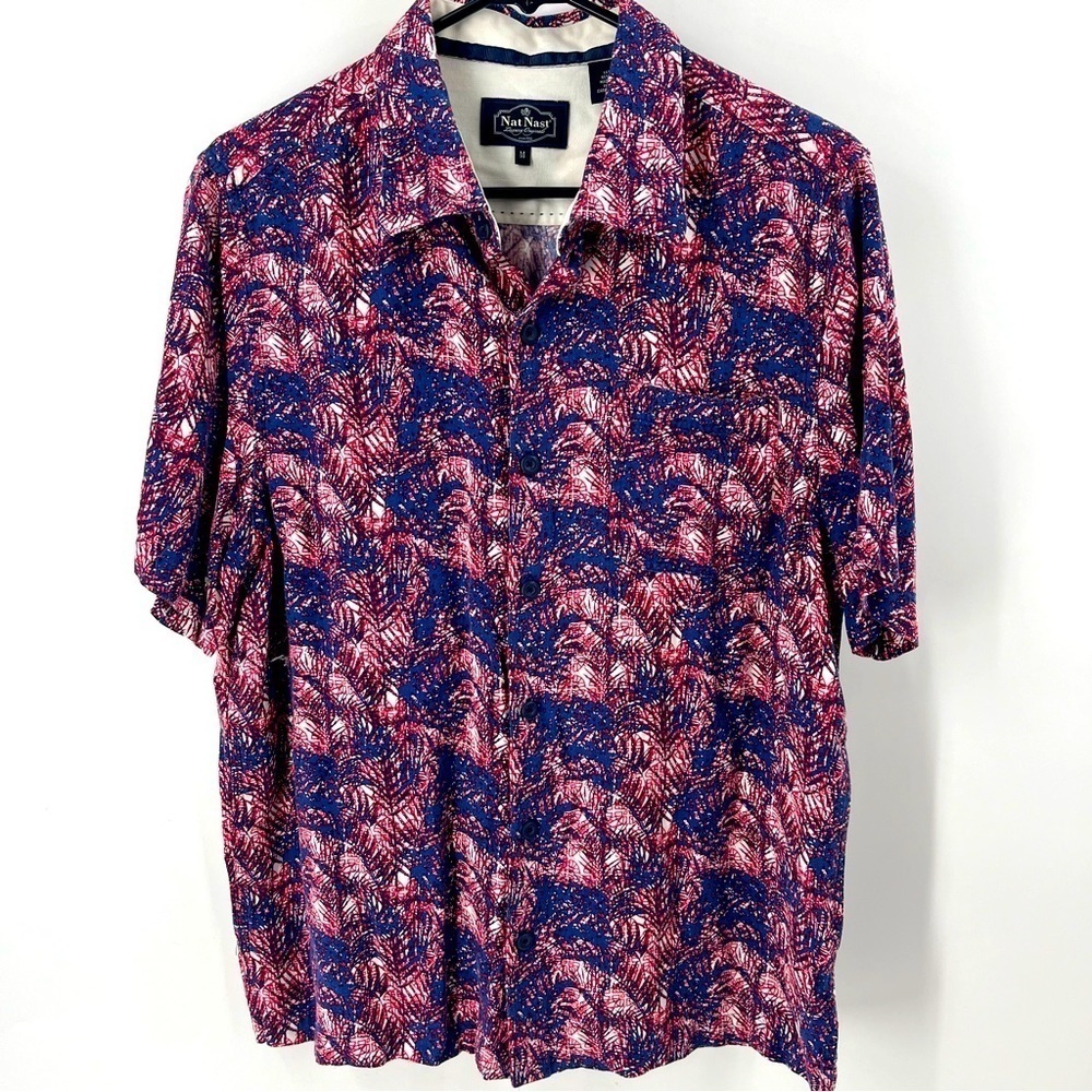 Nat Nast Silk Blend‎ ShortSleeve button Down Shirt